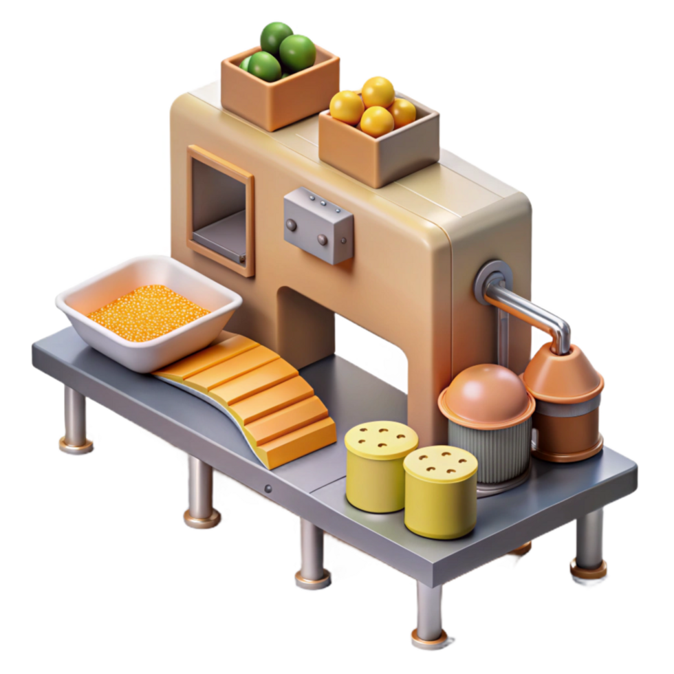 serene modern Artificial Food Production Line Cutout Efficient System detailed png