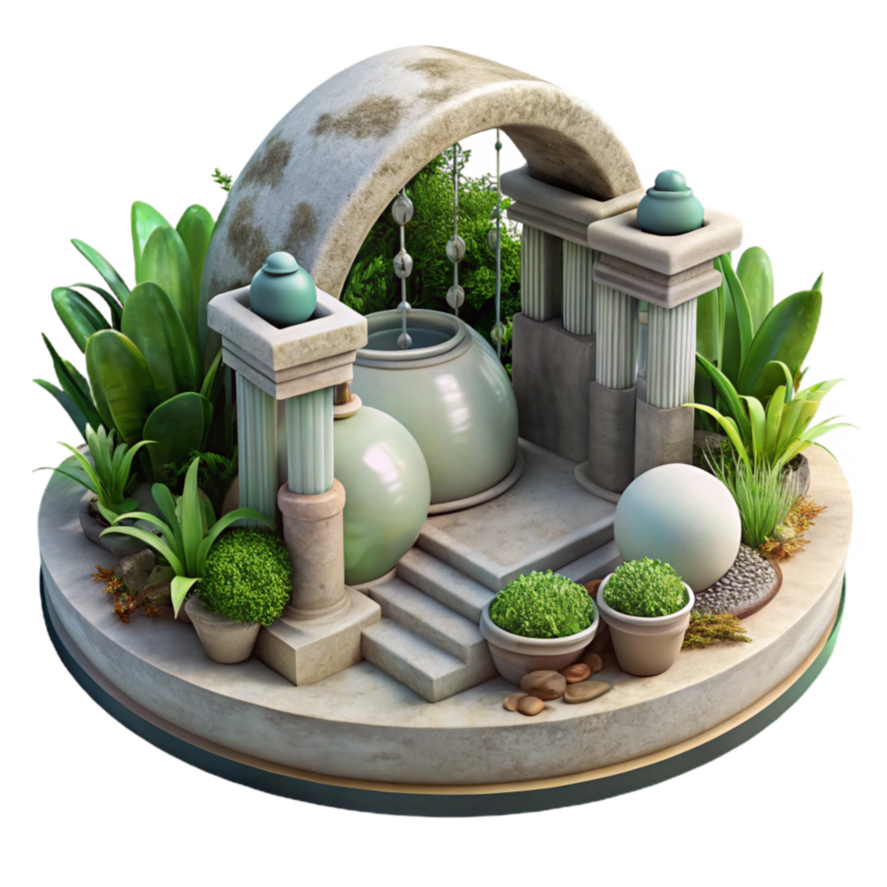 serene abstract Artificial Gravity Garden Cutout original png
