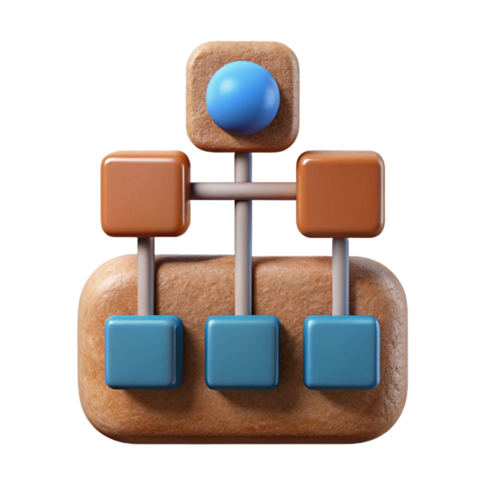 extraordinary artistic Artificial Intelligence Algorithm Icon with Flowchart Transparent Background high resolution png