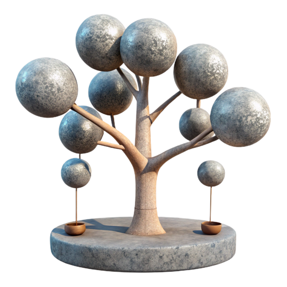 beautiful modern Artificial Gravity Tree Isolated detailed png