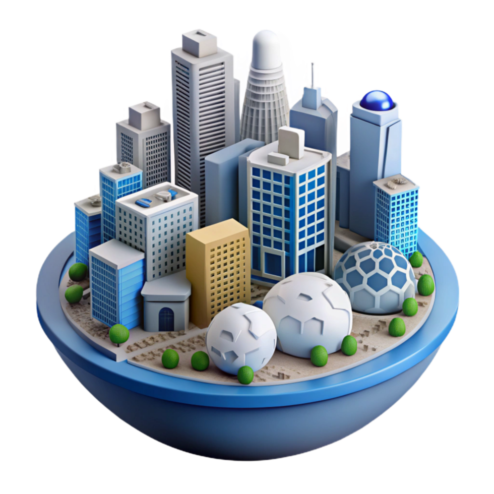 elegant artistic Artificial Intelligence for Urban Resilience Transparent Background detailed png