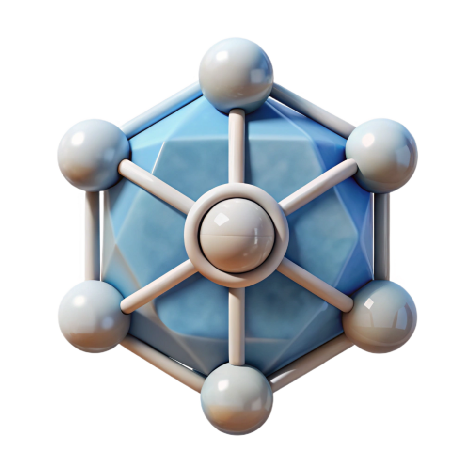 dramatic artistic Artificial Intelligence Network Icon with Connected Nodes Transparent Background detailed png