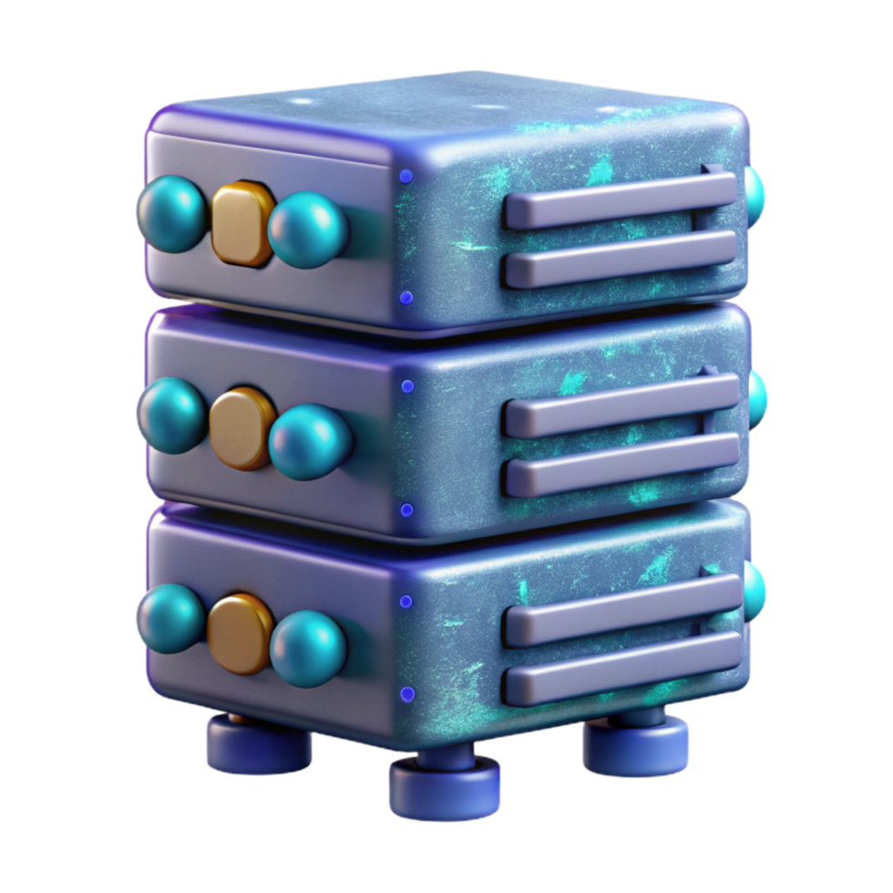 serene vintage Artificial Intelligence Server Rack Isolated 4K png