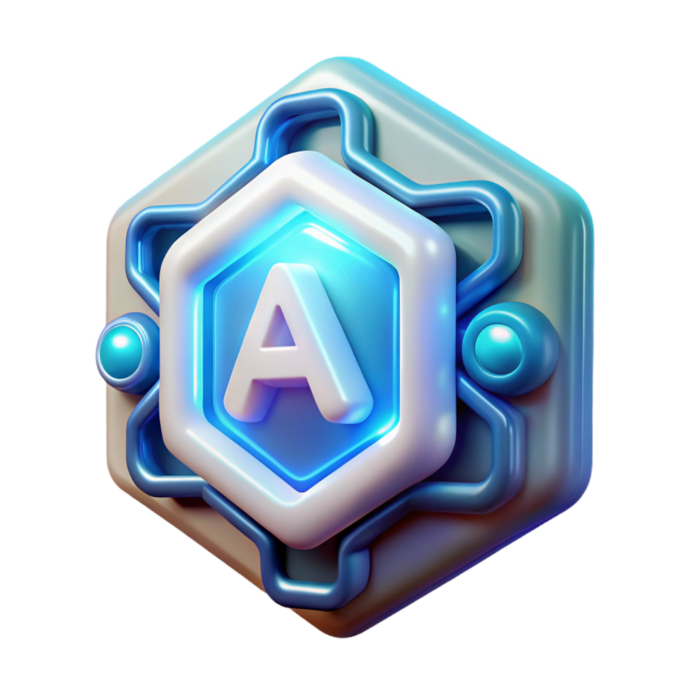 magnificent artistic Artificial Intelligence Symbol Glowing Effect Transparent Background 4K png