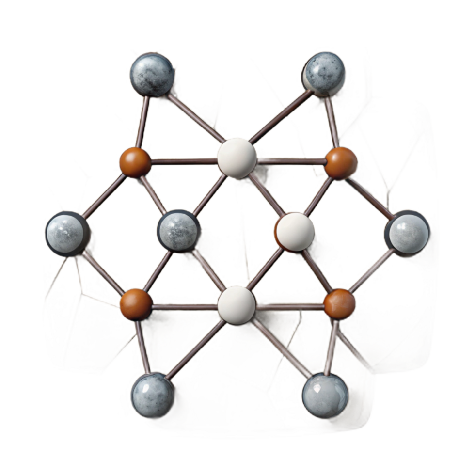 serene creative Artificial Neural Network Diagram Cutout White Background premium png