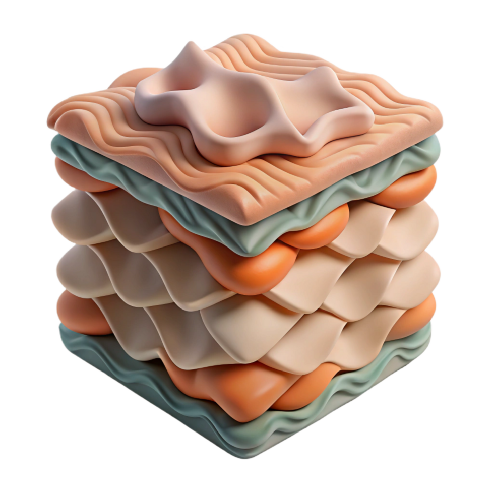 elegant classic Artificial Tissue Sample Layered Structure Isolated 4K png