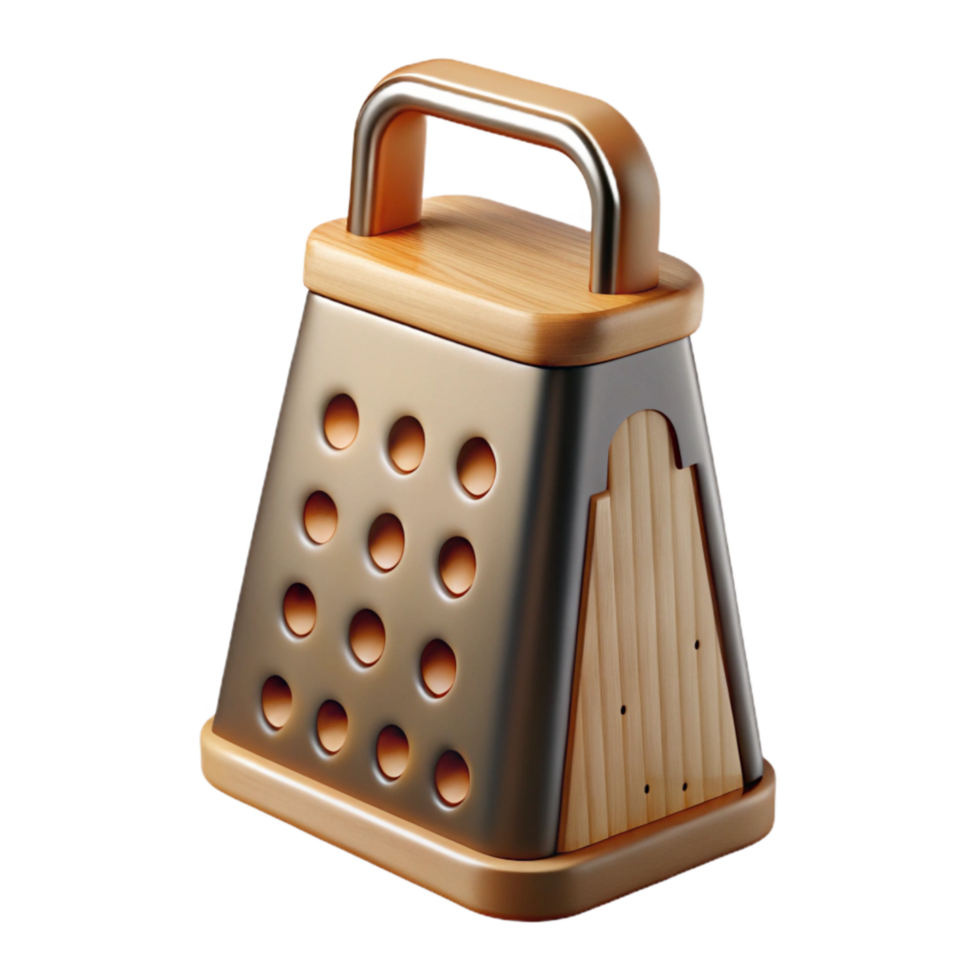 dramatic artistic Artisan Cheese Grater Wooden Handle Cutout premium png