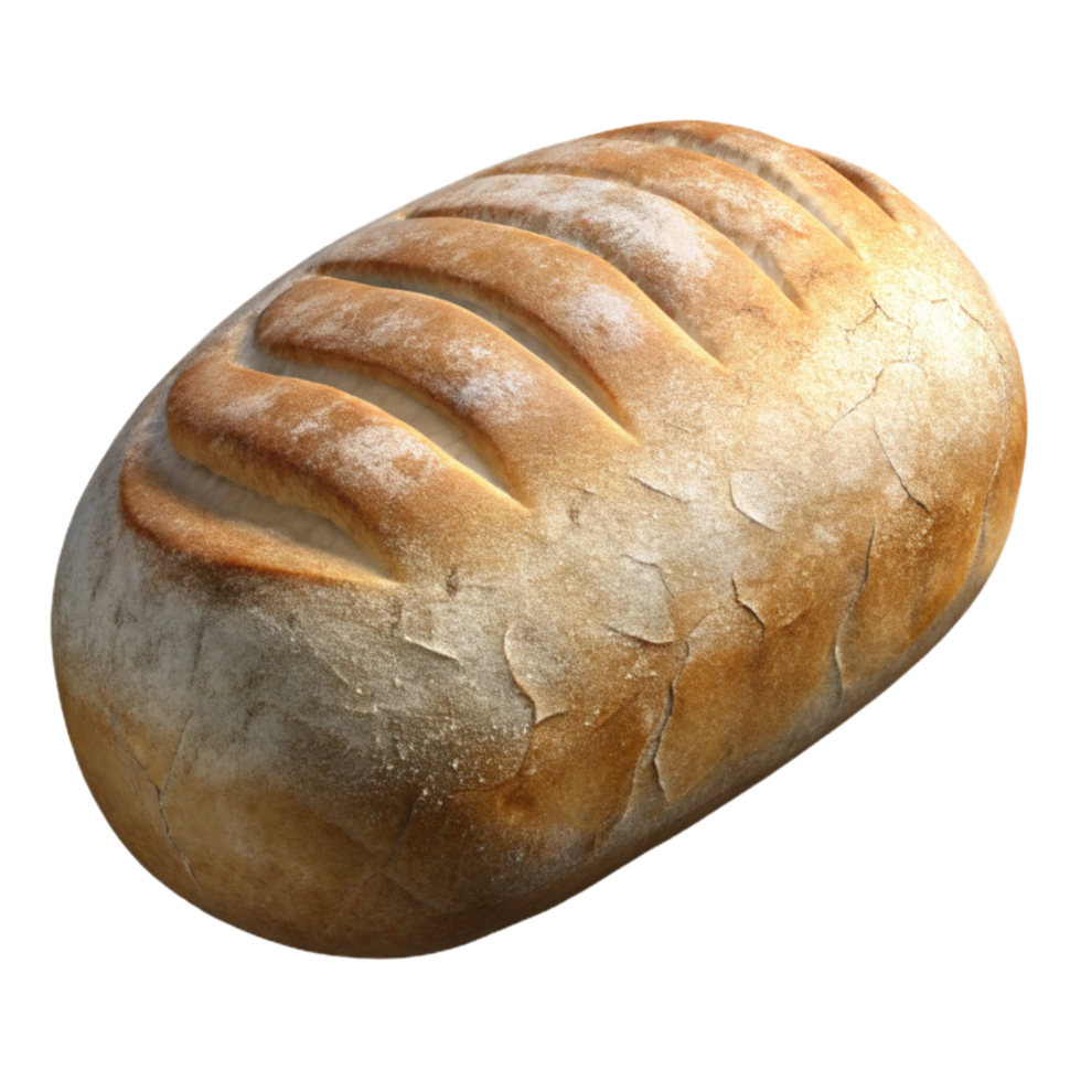wonderful traditional Artisan Bread Loaf Crusty Texture Transparent Background authentic png