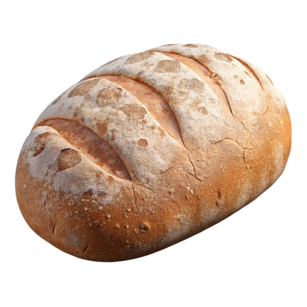 dramatic rustic Artisan Bread Loaf Crusty Texture Transparent Background high quality png