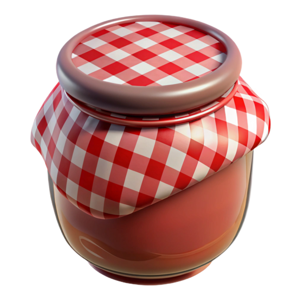 elegant creative Artisan Jam Jar Checked Lid Cutout 4K png