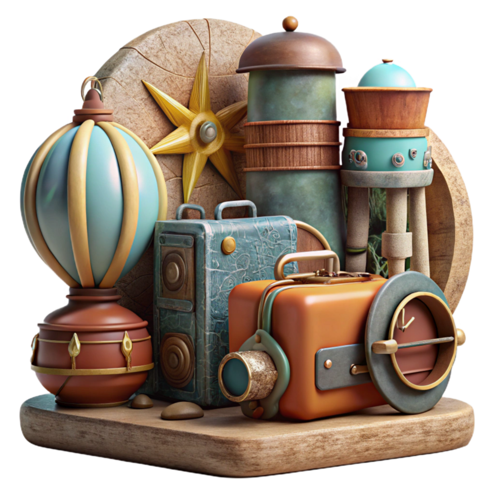 beautiful rustic Assemblage of Vintage Objects Rustic Charm Cutout authentic png