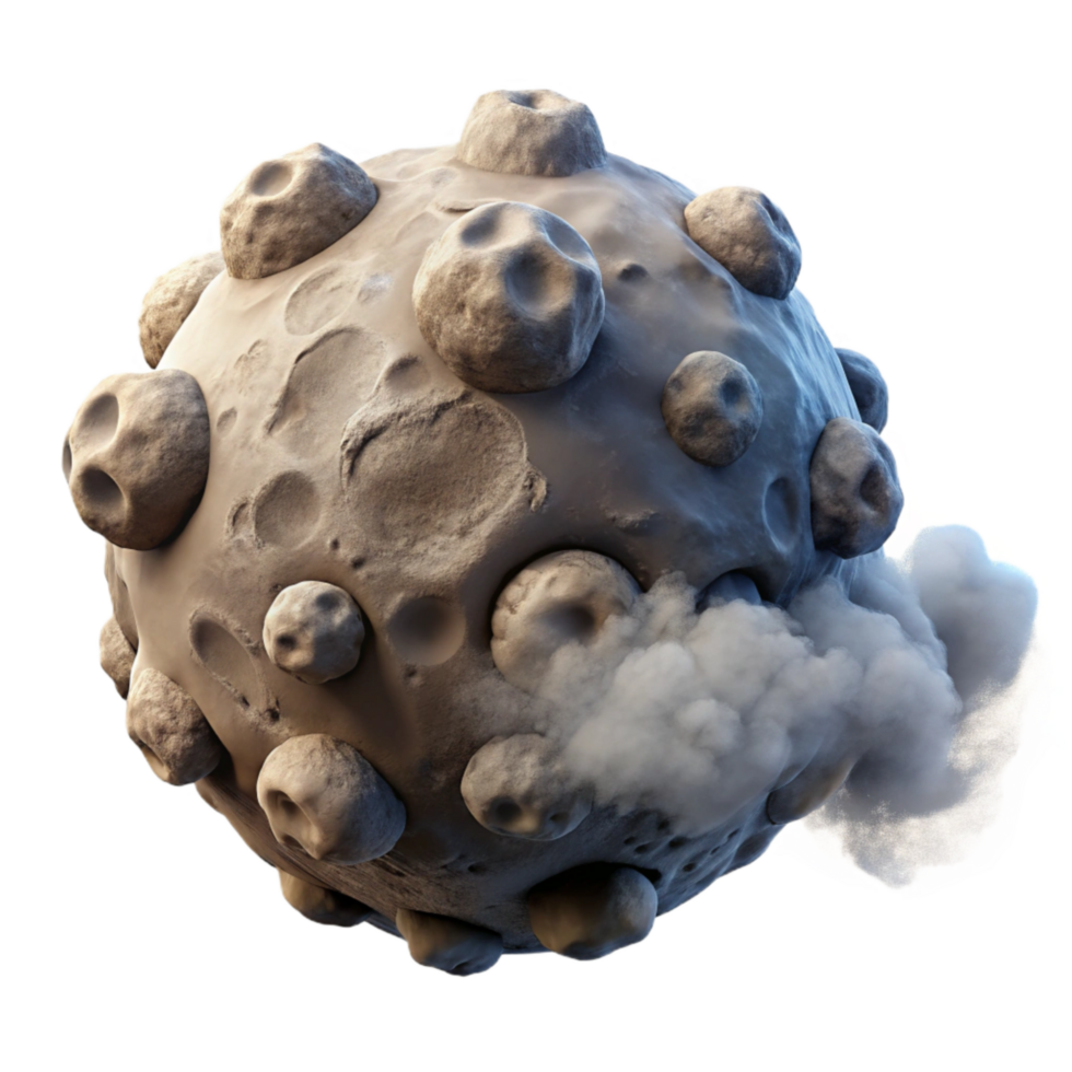 serene classic Asteroid Impact Crater Cutout with Dust Cloud premium png