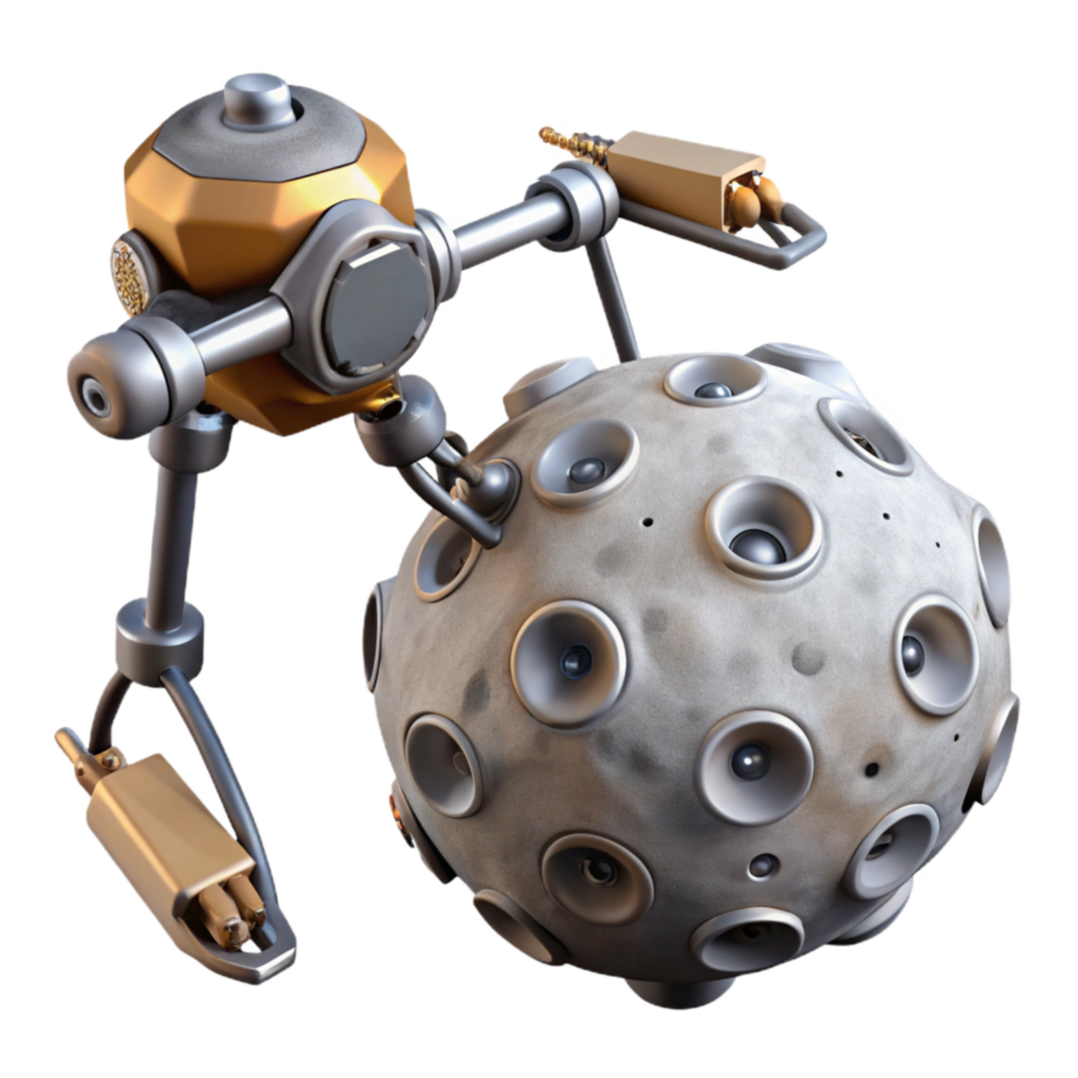 magnificent abstract Asteroid Mining Drone Cutout with Robotic Arm exclusive png
