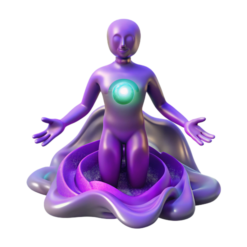 stunning classic Astral Projection Figure Purple Aura Cutout Element detailed png