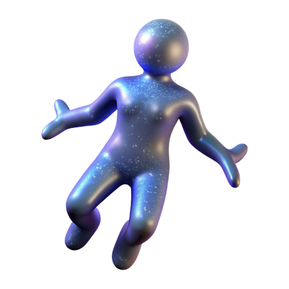 wonderful minimalist Astral Projection Silhouette Isolated on Transparent Background exclusive png