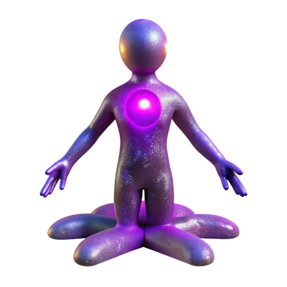 serene artistic Astral Projection Figure Purple Aura Cutout Element genuine png