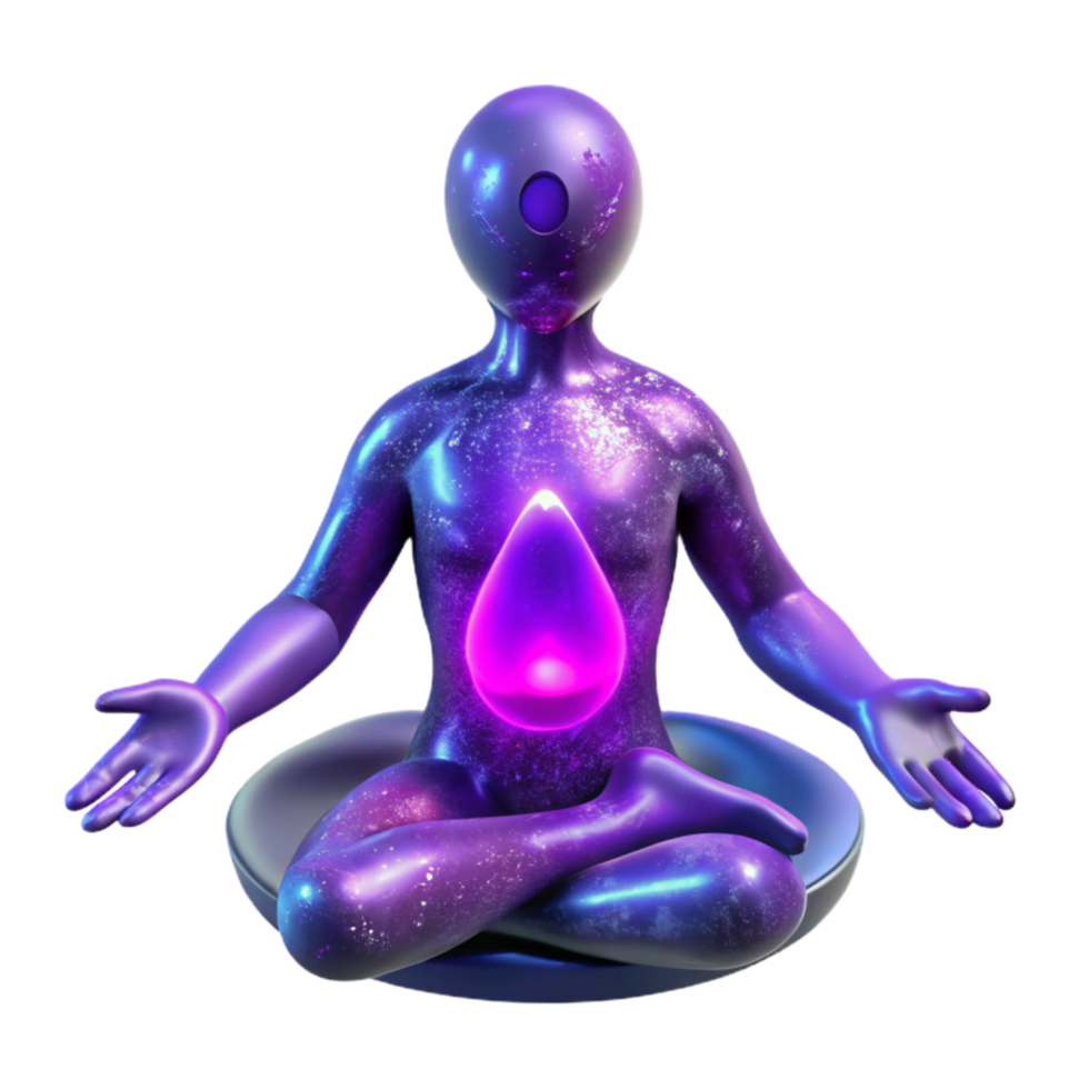 elegant rustic Astral Projection Figure Purple Aura Cutout Element premium png