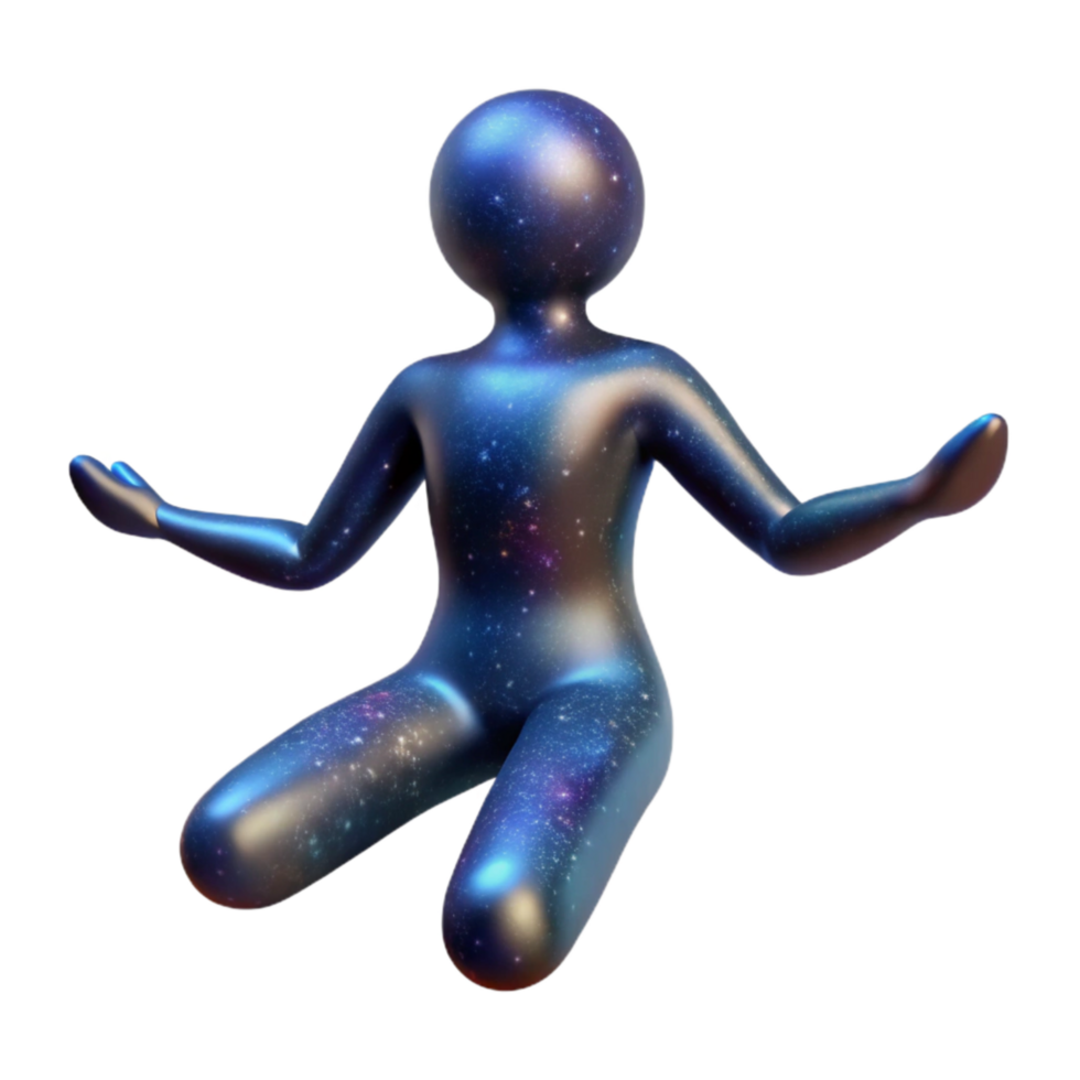 elegant abstract Astral Projection Silhouette Isolated on Transparent Background exclusive png