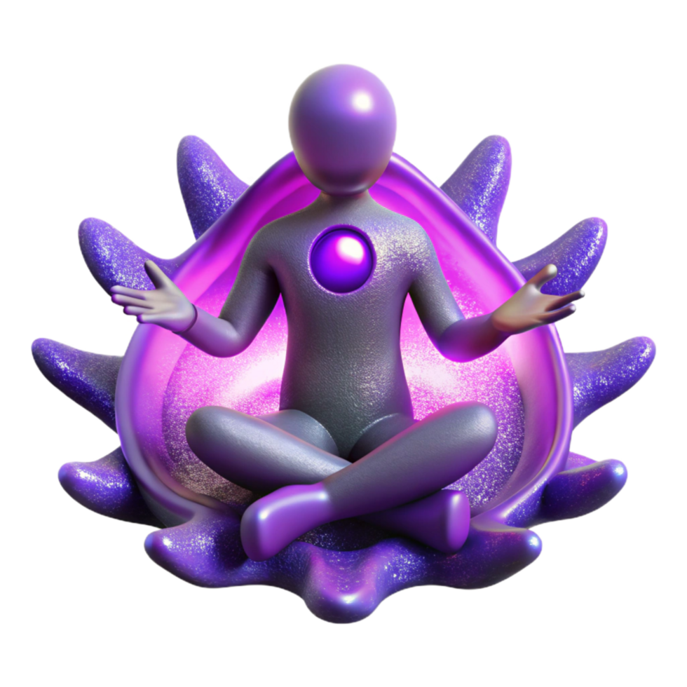 extraordinary artistic Astral Projection Figure Purple Aura Cutout Element authentic png