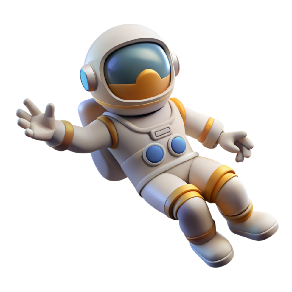 dramatic minimalist Astronaut Floating in Space Isolated premium png
