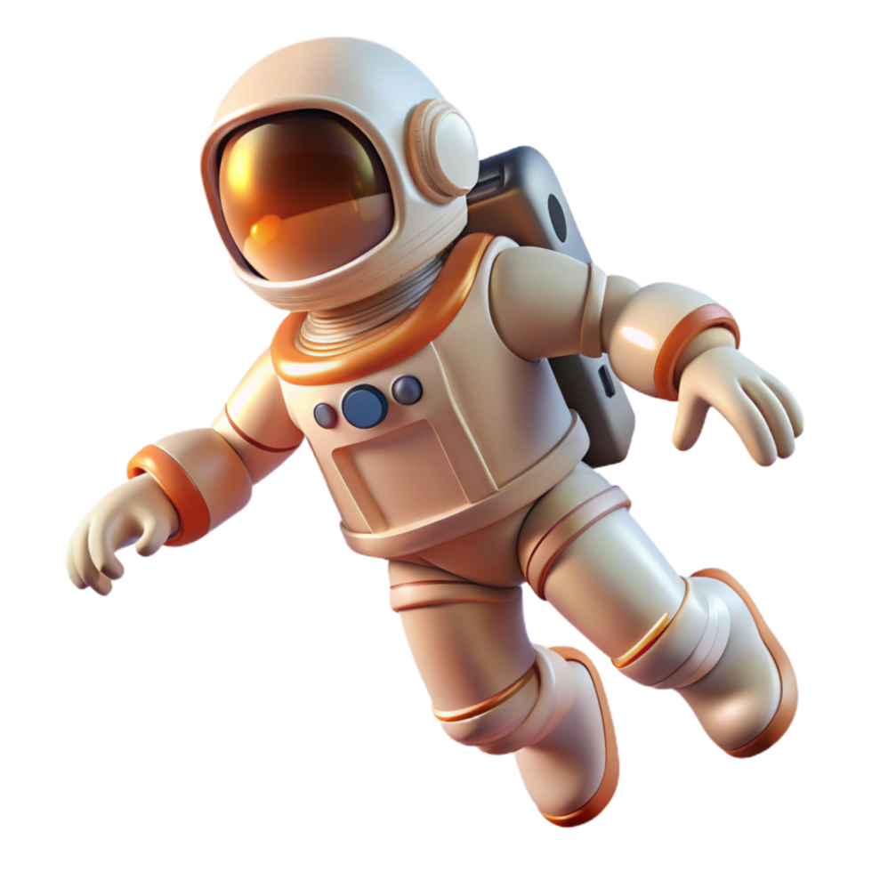 vibrant abstract Astronaut Performing Spacewalk Backlit Cutout premium png