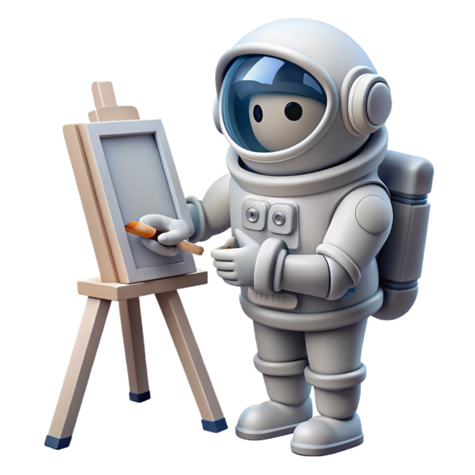 magnificent traditional Astronaut Sketching a Portrait in Space Cutout Element authentic png