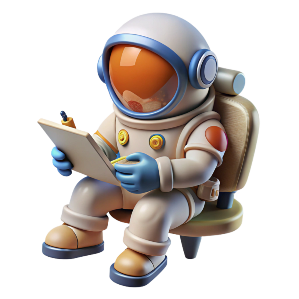 beautiful creative Astronaut Sketching in Space Cutout Element professional png