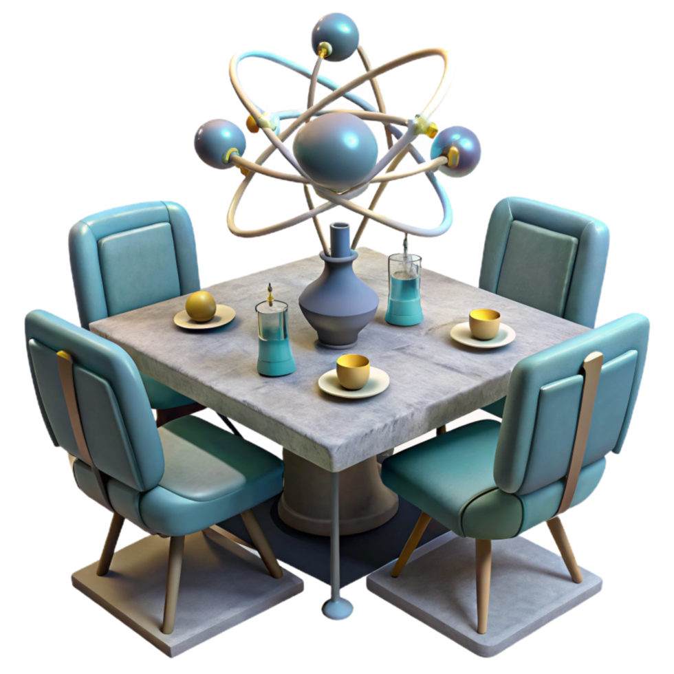 impressive traditional Atomic Age Dining Room Set Transparent Isolated genuine png