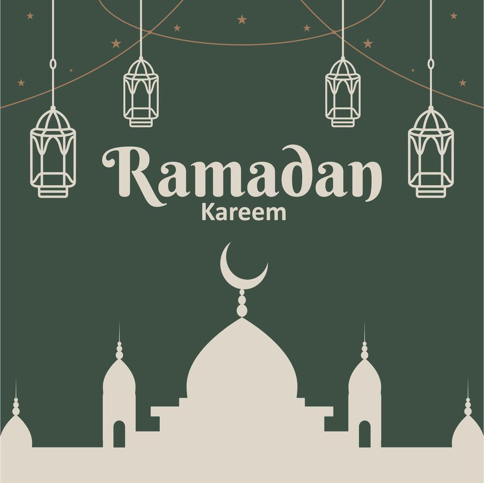 ramadan kareem background, greeting card vector