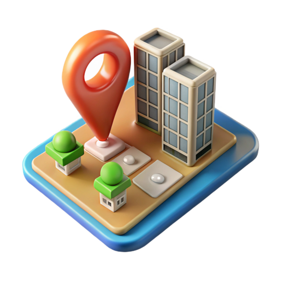 vibrant minimalist Augmented Reality City Navigation App Cutout original png