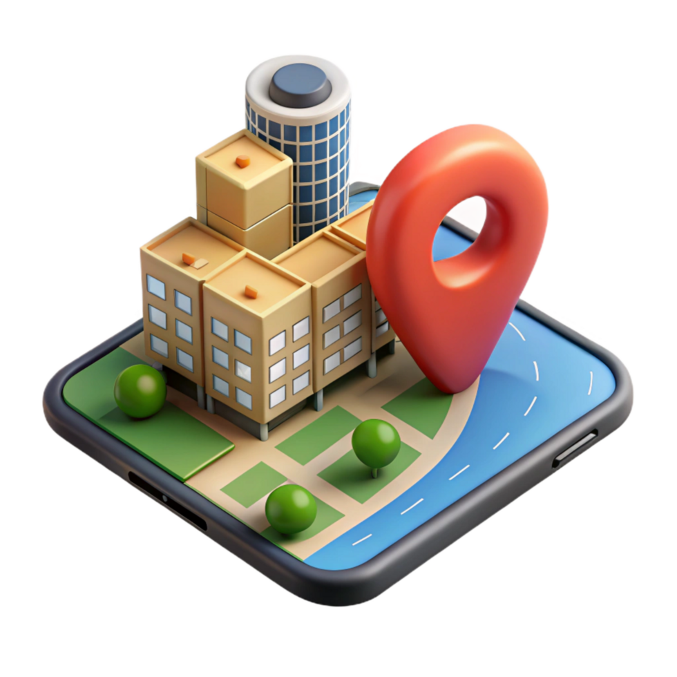 elegant rustic Augmented Reality City Navigation App Cutout high resolution png