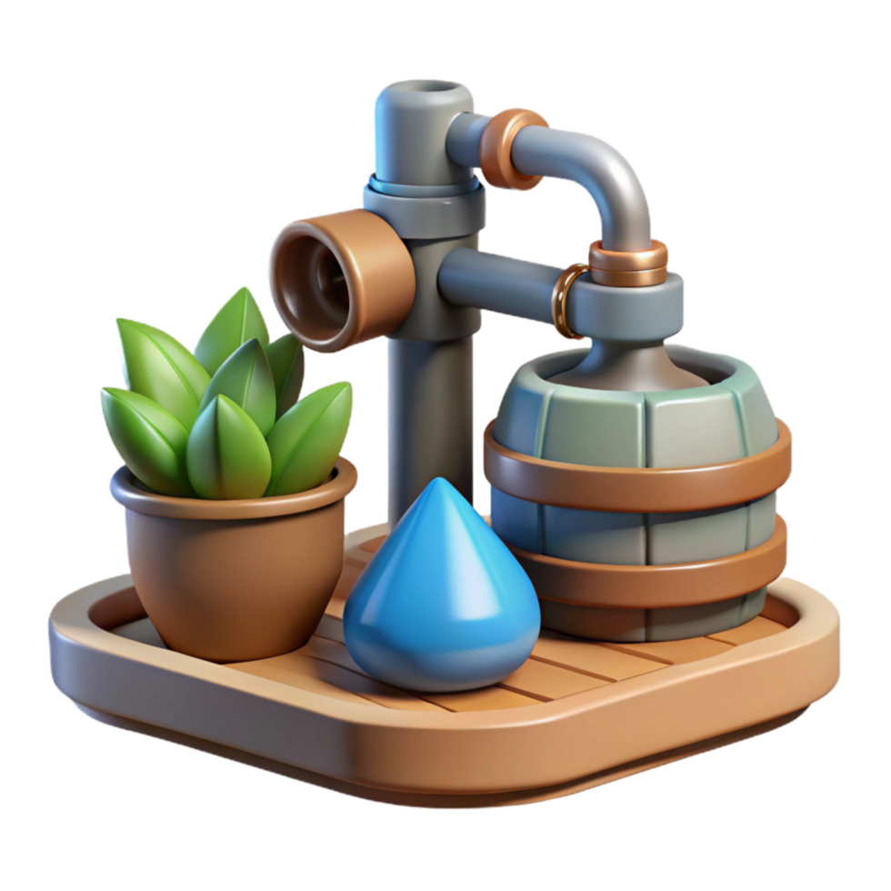 beautiful classic Automated Watering System Drip Irrigation Isolated authentic png