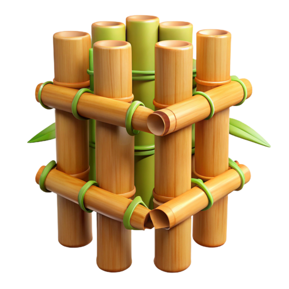 beautiful minimalist Bamboo Construction Material Isolated Cutout 4K png