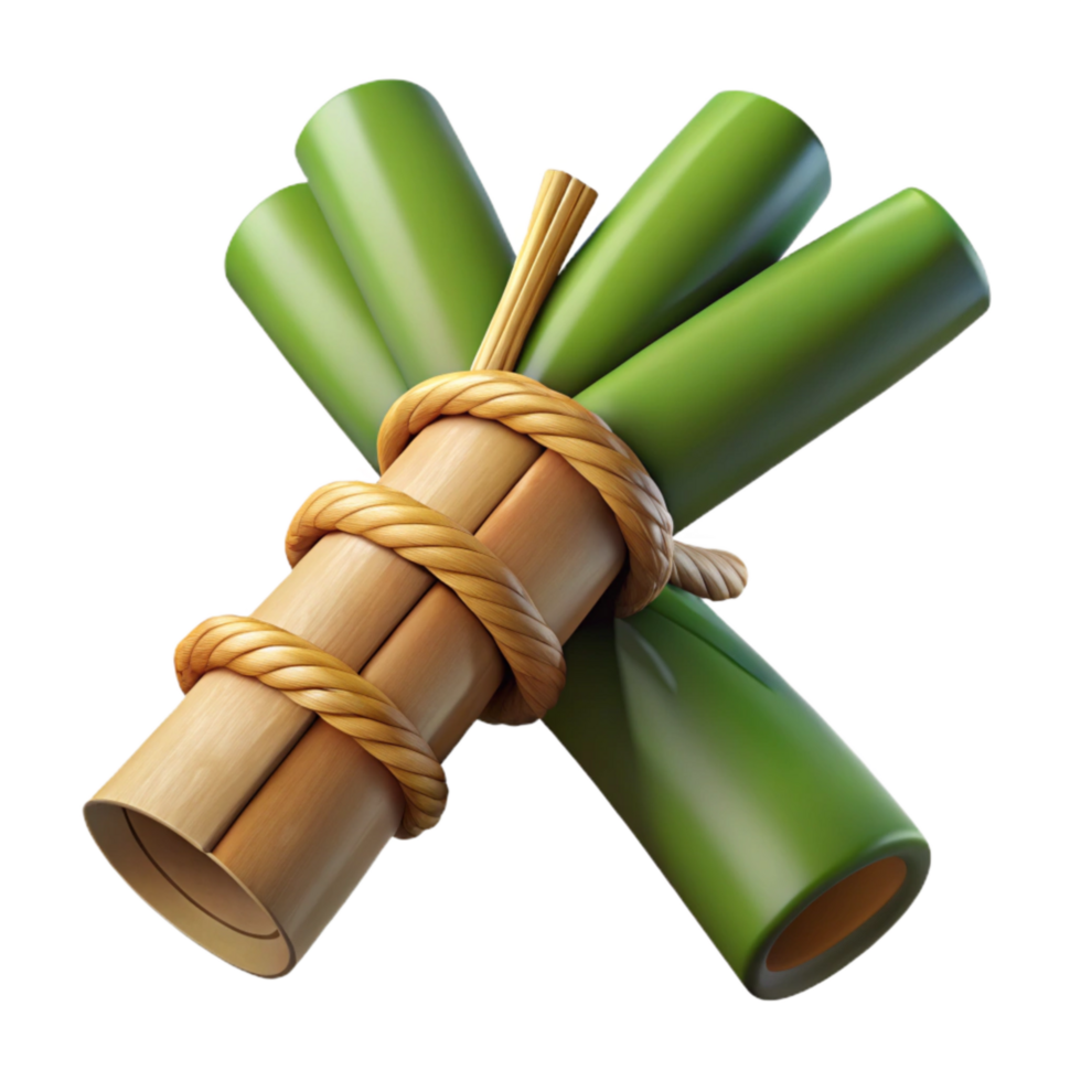 wonderful traditional Bamboo Stick Bundle Tied Together Transparent Background genuine png