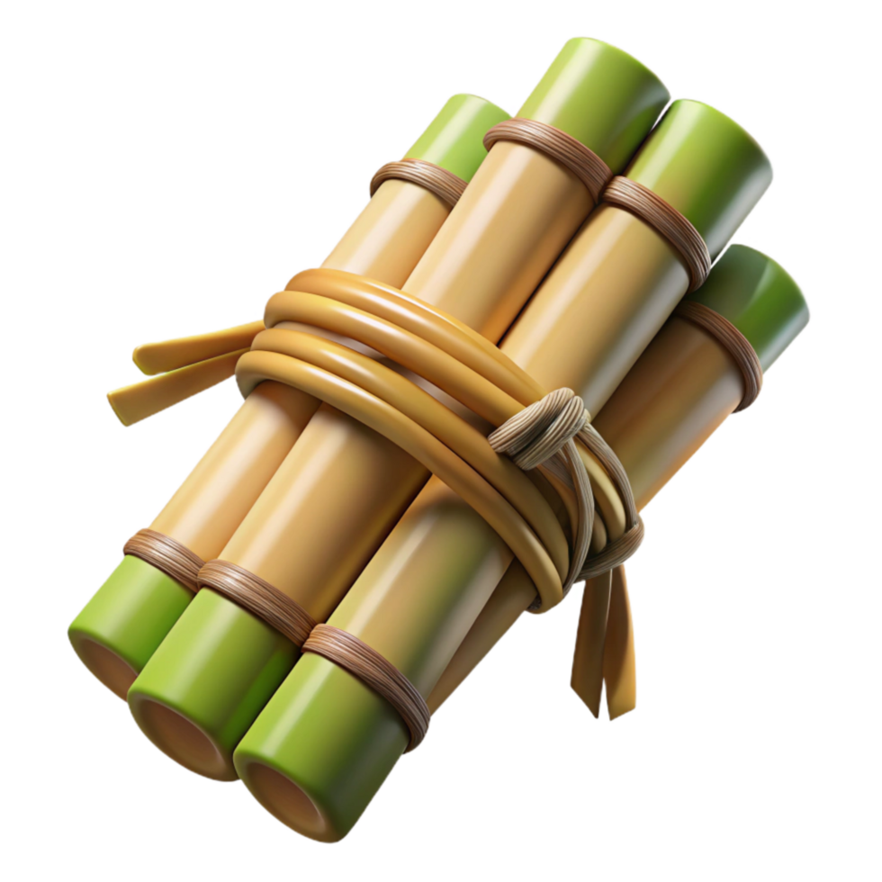 elegant vintage Bamboo Stick Bundle Tied Together Transparent Background original png