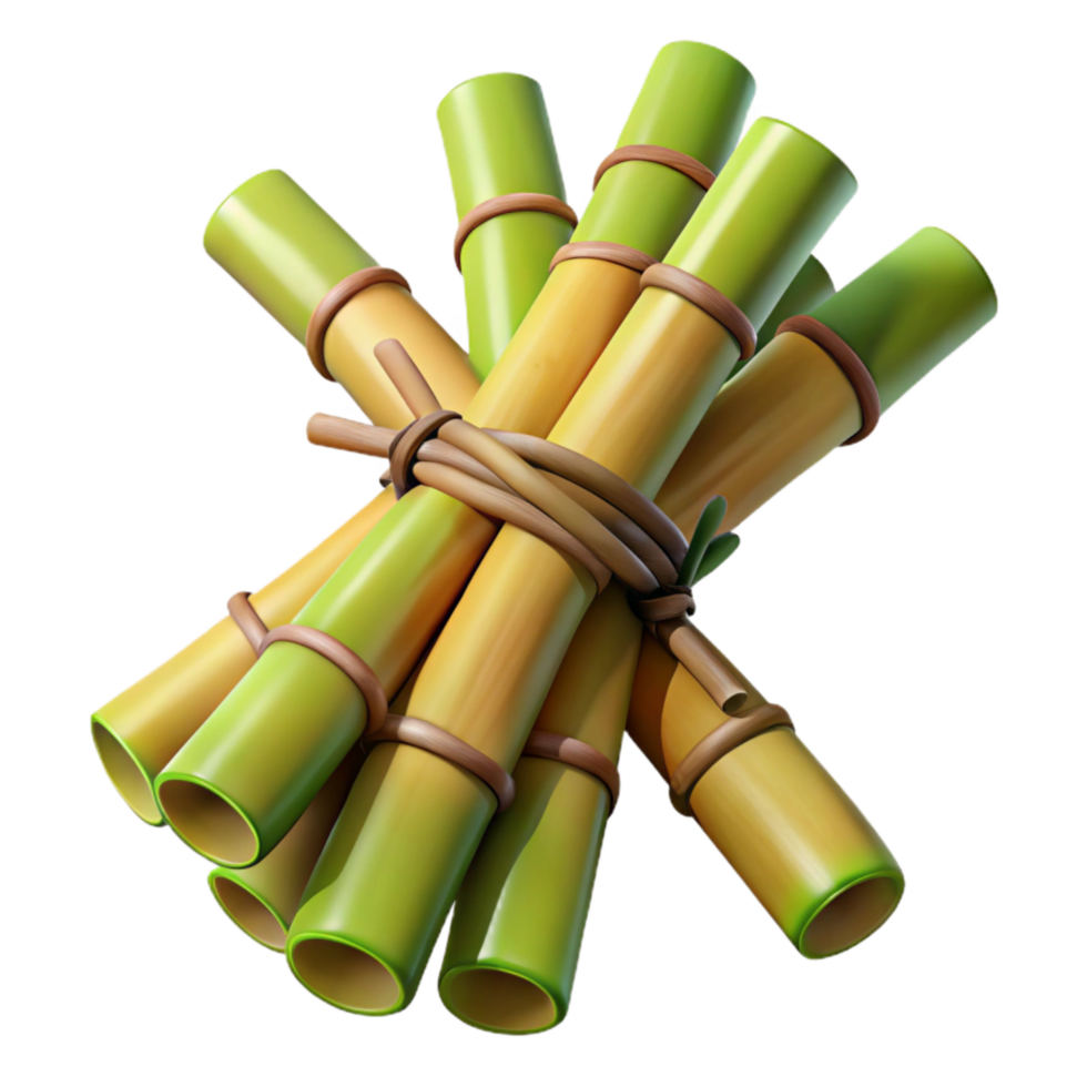 extraordinary rustic Bamboo Stick Bundle Tied Together Transparent Background detailed png