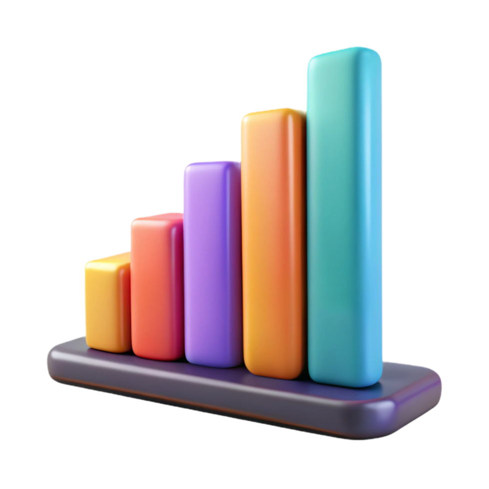 vibrant contemporary Bar Graph Isolated Colorful exclusive png
