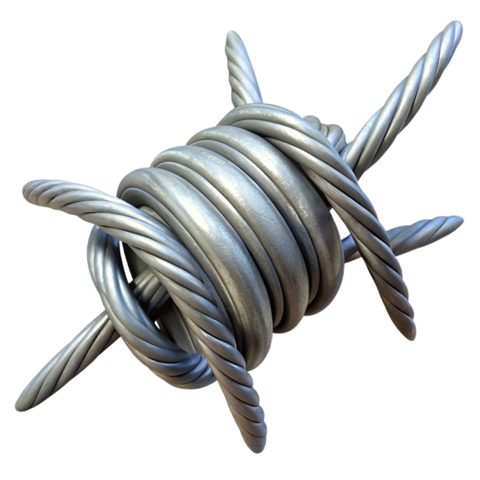 wonderful vintage Barbed Wire Coil Transparent Background premium png