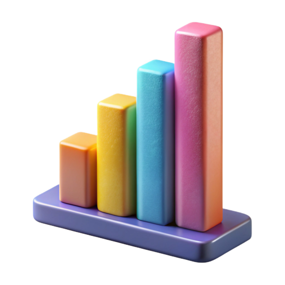 magnificent artistic Bar Graph Isolated Colorful original png