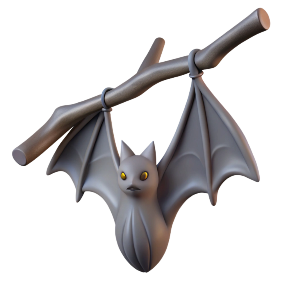 magnificent modern Bat Hanging From Tree Branch Transparent Background Silhouette high quality png