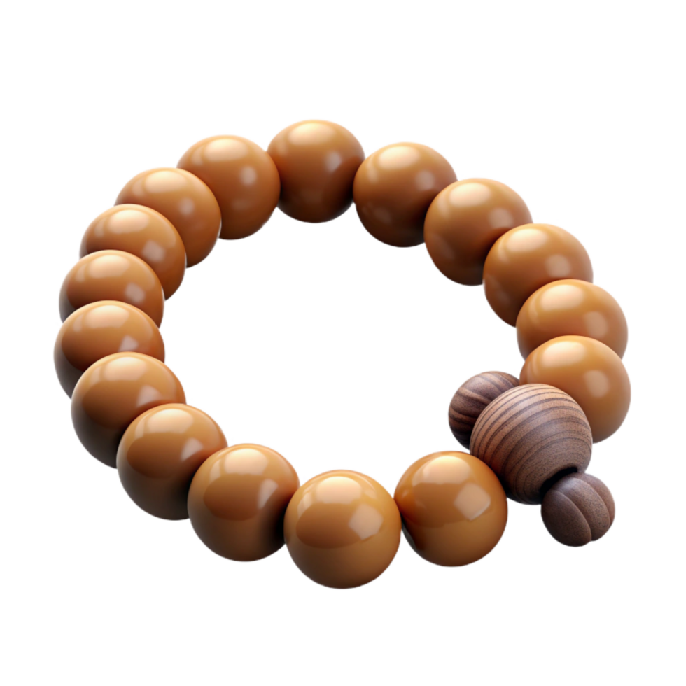 magnificent artistic Beaded Bracelet with Wooden Beads Transparent Background premium png