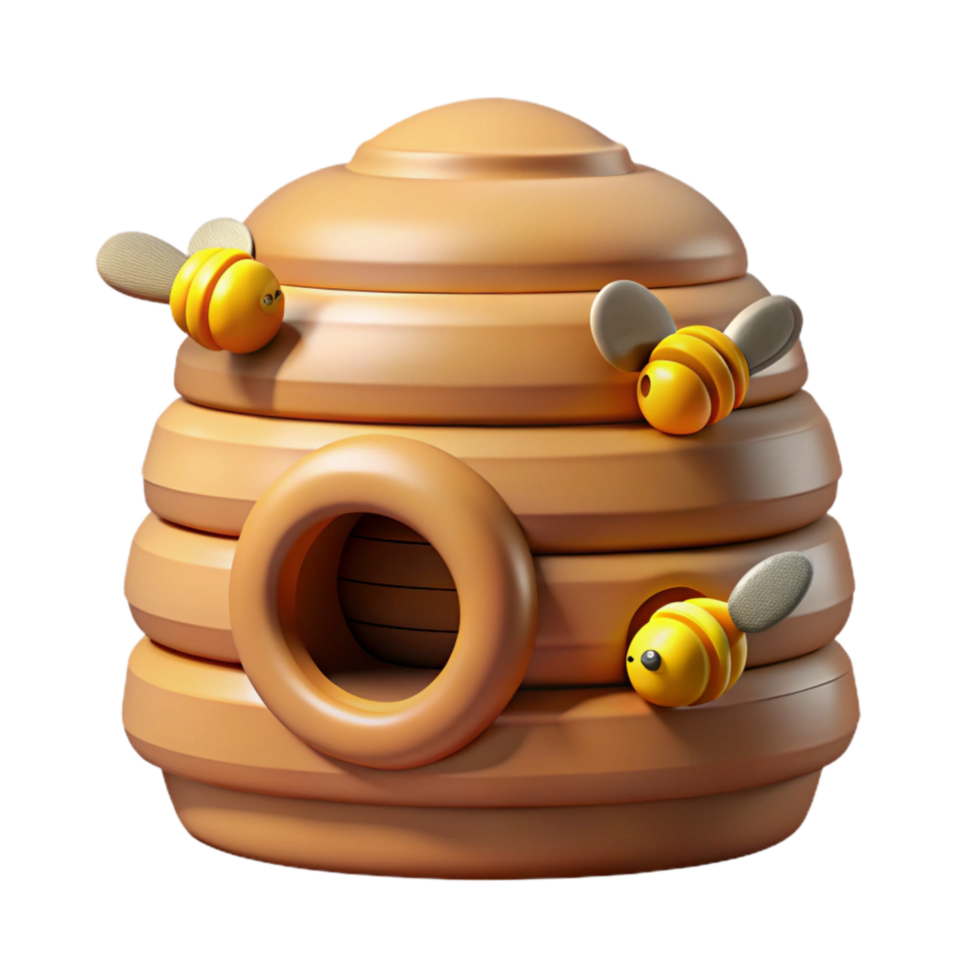 stunning classic Beehive with Bees Active Isolated exclusive png