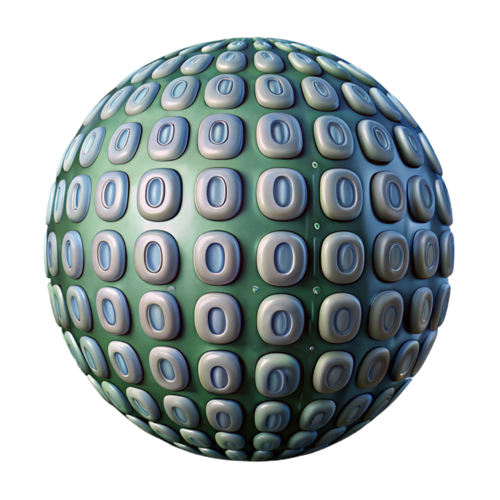 vibrant minimalist Binary Code Matrix with Green Digits Cutout authentic png