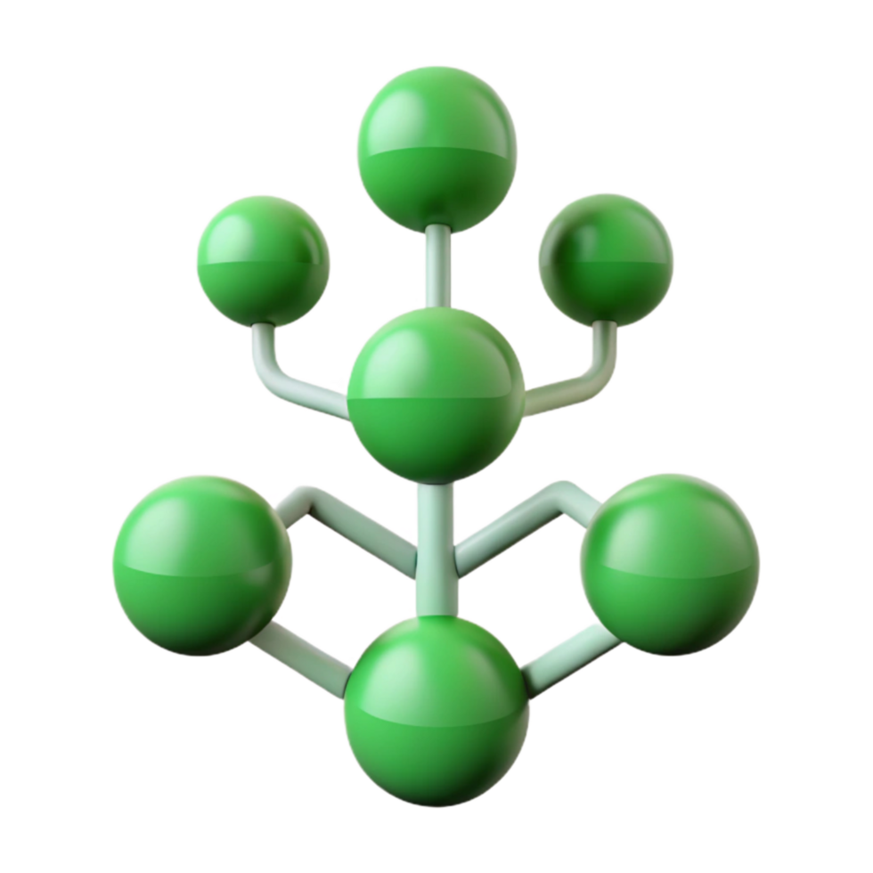 dramatic modern Binary Tree Structure with Green Nodes Cutout 4K png
