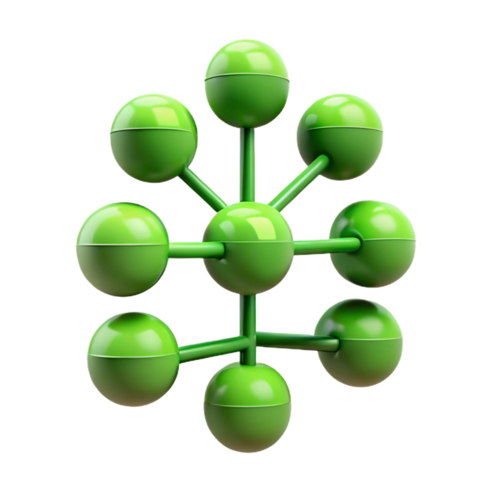 beautiful artistic Binary Tree Structure with Green Nodes Cutout premium png