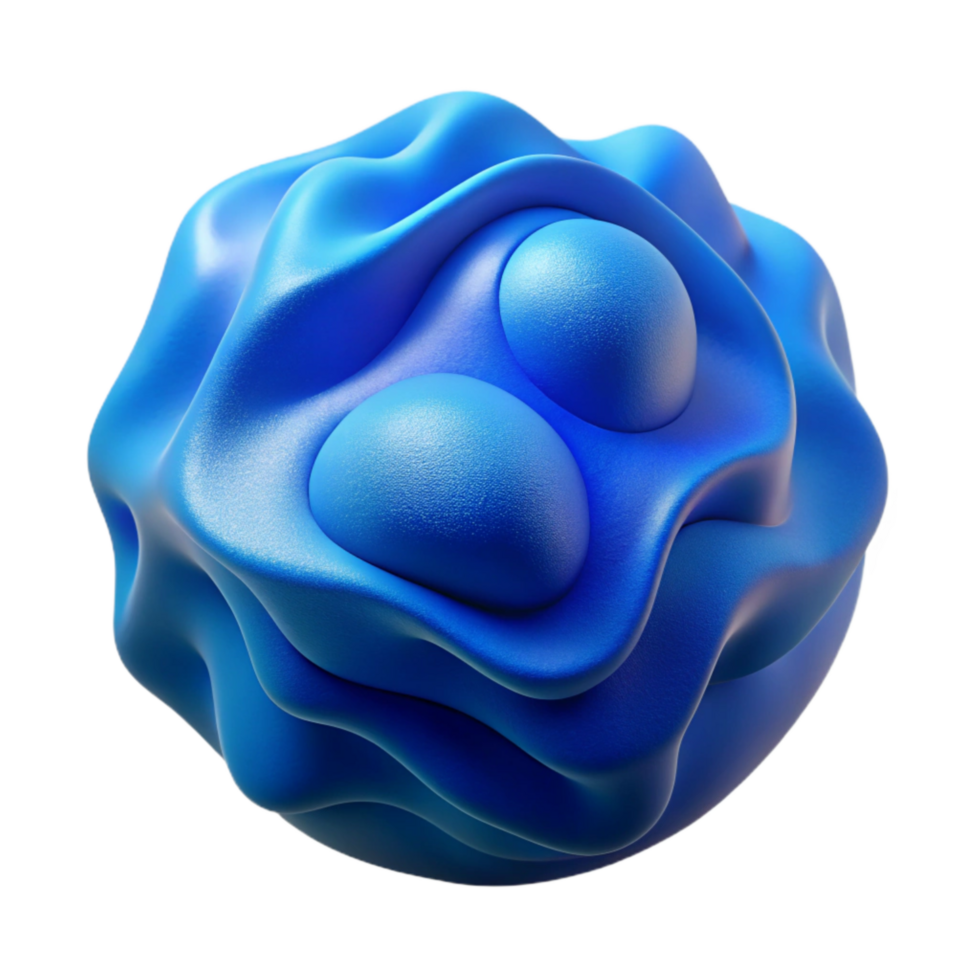 beautiful modern Bio Art Abstract Texture Blue Gradient Isolated exclusive png
