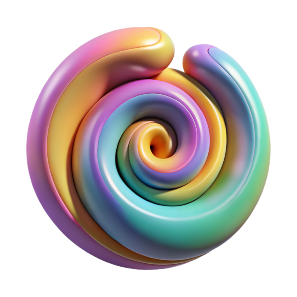 serene minimalist Bio Art Colorful Swirls Isolated detailed png