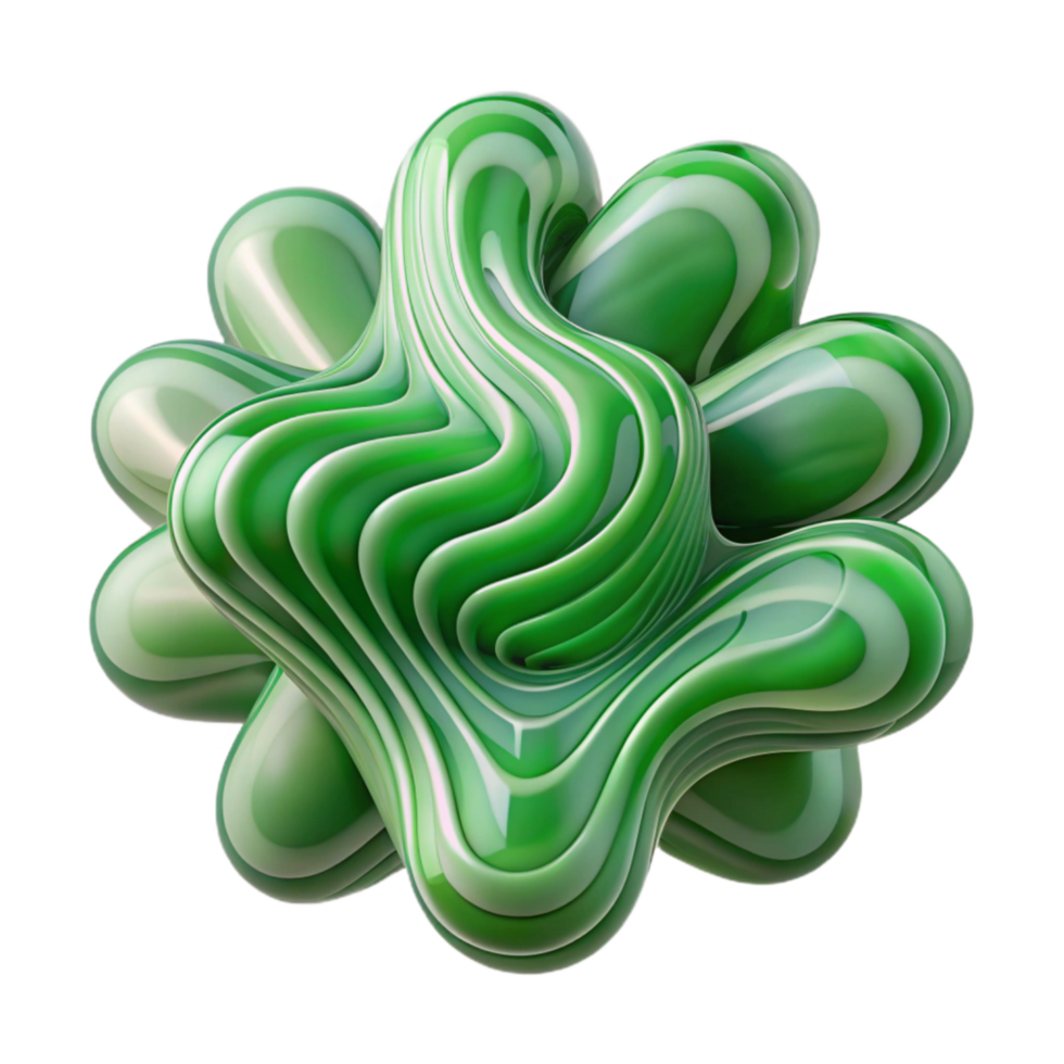 impressive abstract Bio Art Green Abstract Shapes Isolated original png
