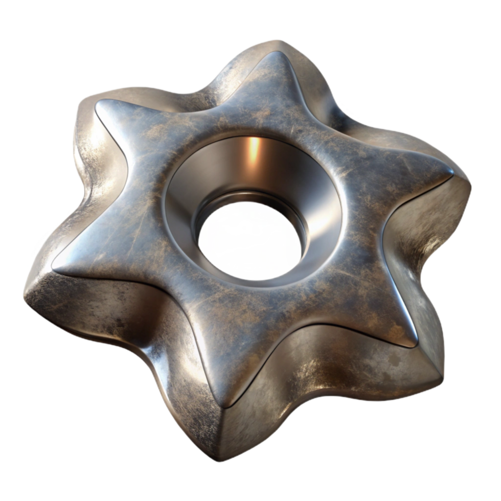 dramatic rustic Biocompatible Metal Cutout on Transparent Background high quality png