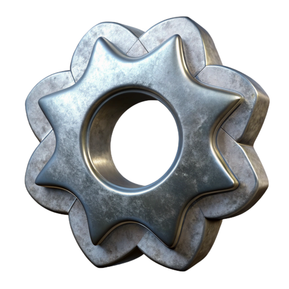 wonderful creative Biocompatible Metal Cutout on Transparent Background 4K png